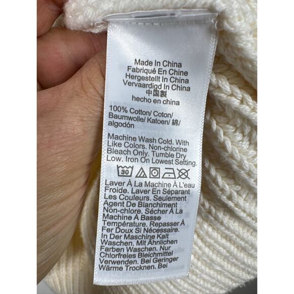 J.Crew Heritage Fisherman Cotton Fisherman Oversized Sweater - Cream XXL - Picture 4 of 9